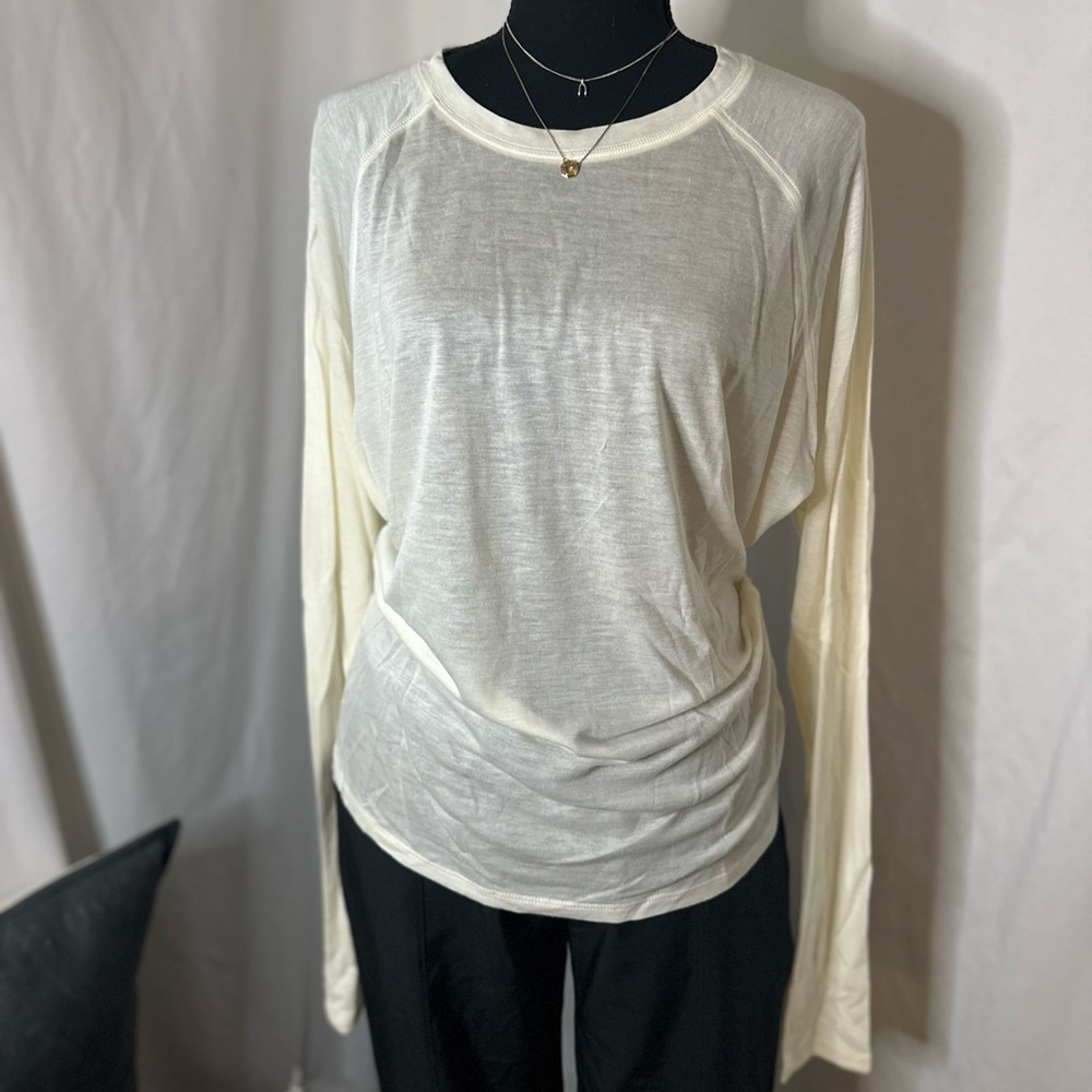NWT MONO B Semi‎ Sheer Shirt - cream